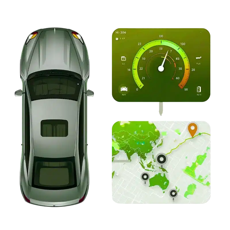 Ecofleet valós idejű járműkövetés térképes felülete